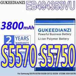 3800mAh GUKEEDIANZI EB494353VU Battery For Samsung Galaxy mini GT S5570 S5250 S5330 S5750 S7230 T499 GT-i5510 + with Track Code