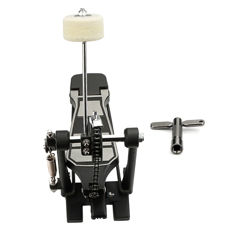 Single Bass Drum Pedal Kick Drum Pedals with Hammer Adjustable Beater Head Pedals Drum Instrument Accessories Enduring