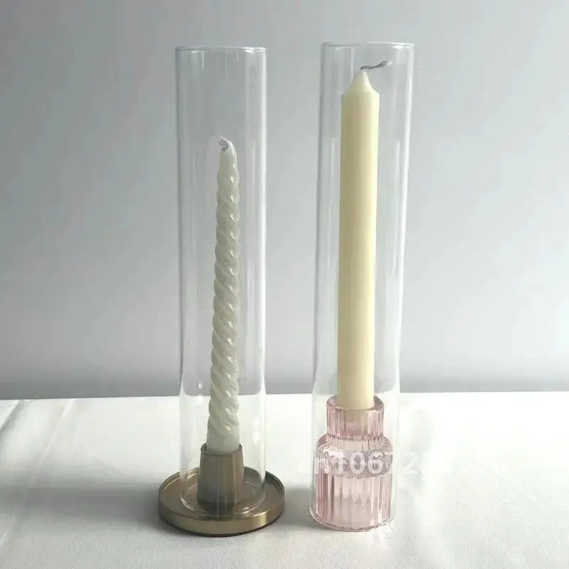 10 Pcs/lot Wedding Glass Sleeves Bottomless Hurricane Candle Holders Home Decoration Candlestick Tube Desktop Ornaments