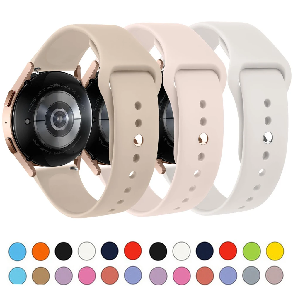 20mm/22mm strap For Samsung Galaxy watch 6-4-classic 40/44mm Gear S3 Silicone Active 2 bracelet for Huawei GT 4/3/2/2e/pro band