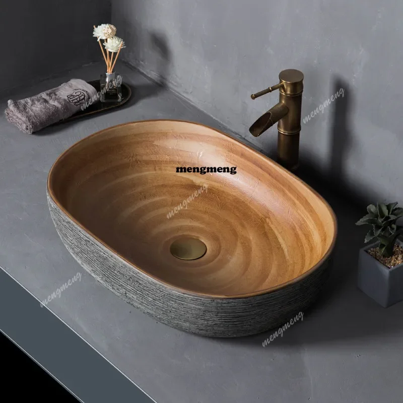 

Vintage countertop basin outdoor courtyard balcony washbasin household single basin