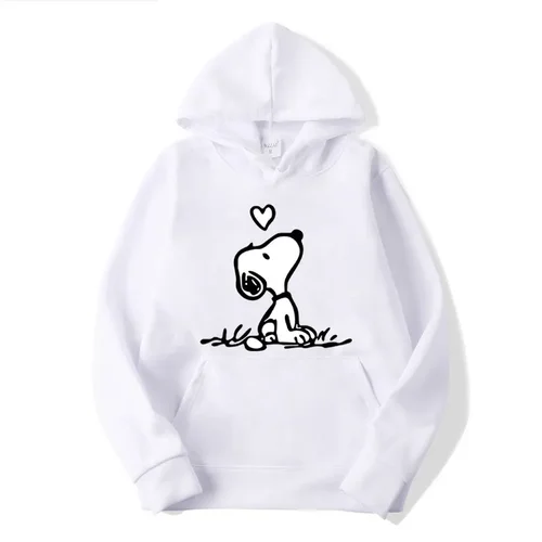 Imagen 2 del producto Sudadera con capucha de Snoopy de cómics de dibujos animados americanos para mujer y hombre, Tops, sudadera informal para pareja, primavera y otoño, 2024