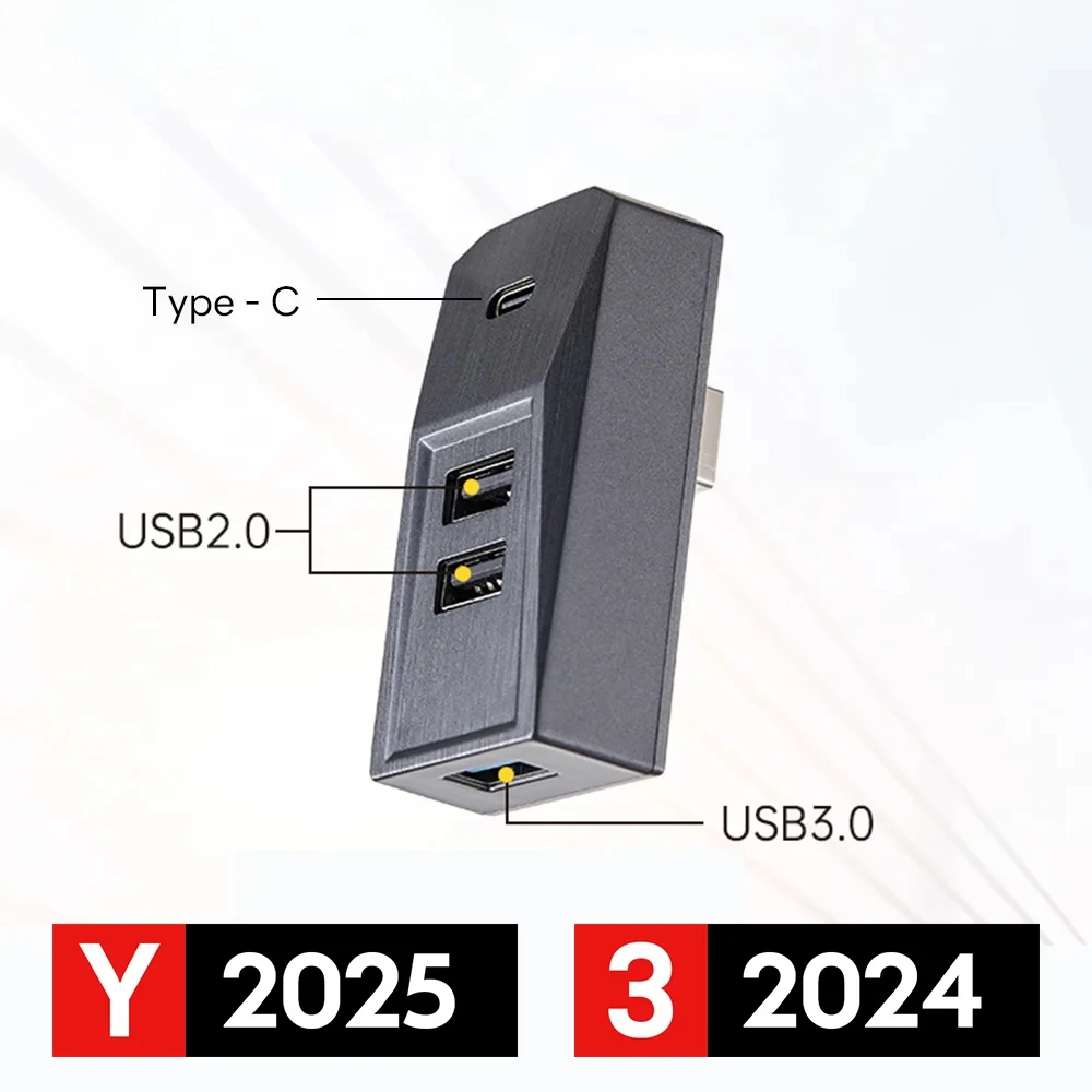 

Glovebox USB Hub For Tesla Model Y Launch 2025 Type-C Port Digital Display Splitter Glove Box Docking Station Data Tansmission
