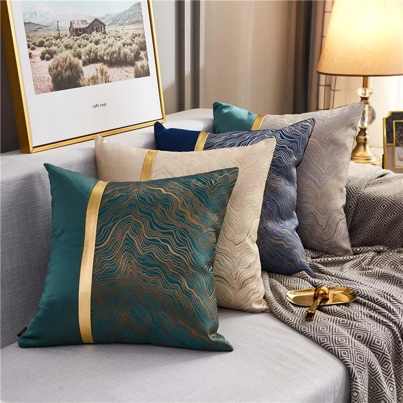 

45*45cm Bronzing Geometric Sofa Throw Pillowcover Living Room Decorative Cushion Cover Home Decorative Office Pillowcase