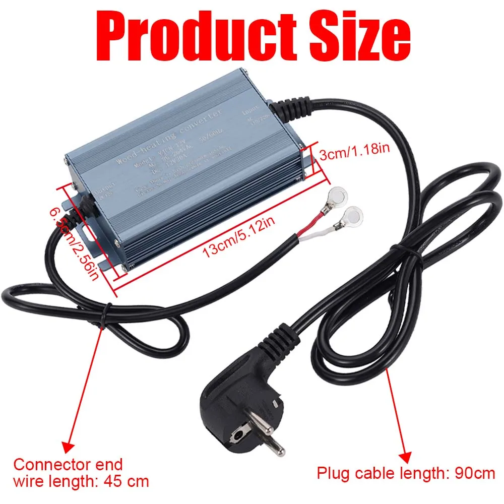Parking Heater Adapter Power Cord 12V 20A AC110V - 220V To DC12V Watt Diesel Air Heater Adapter Heater Replacement Parts view 5