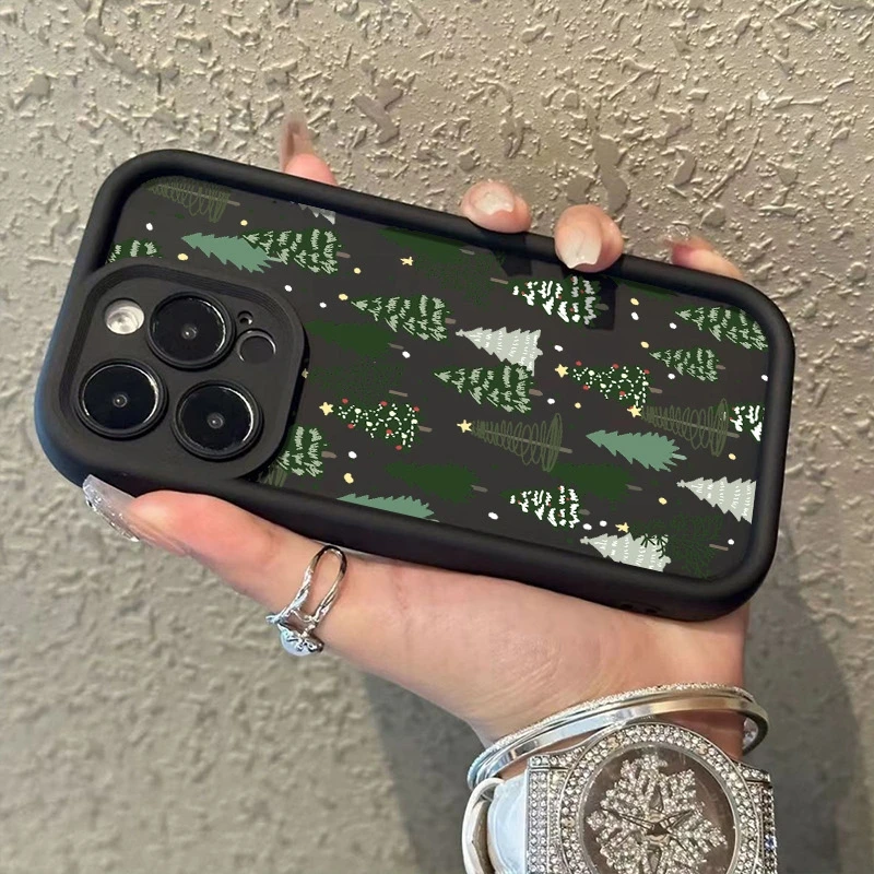 

Phone Case Christmas Tree Pattern Print For Xiaomi Redmi Note 14 Pro Plus 5G 13 12S 12 11 10 14C 13C 12C Shockproof Bumper Cover