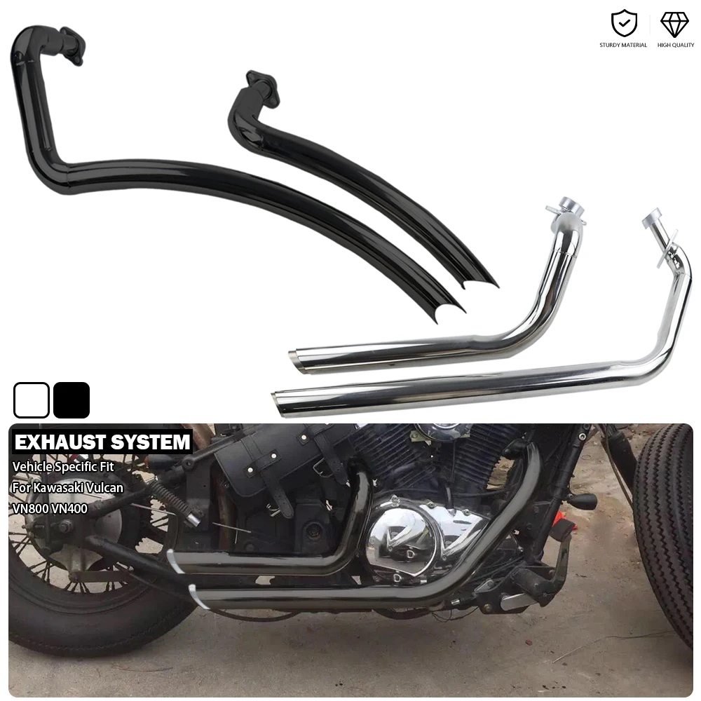 Motorcycle Exhaust Full System Slash Cut Silencer Tube Dual Muffler Drag Pipe For Kawasaki EN800 VN800 Vulcan S 800 VN400 VN 400