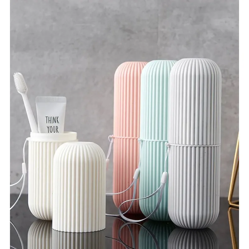 

Portable Toothbrush Case Outdoor Travel Toothpaste Storage Box Transparent Candy Color Toothbrush Organizer Bathroom Accessories