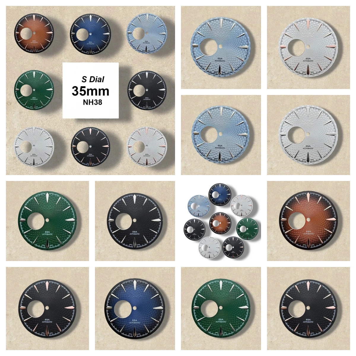 

35mm S Logo Cocktail Hollow Out Dial Fit NH35/NH36/NH38 Movement High-Quality Woven Pattern Dial Watch Modification Accessories