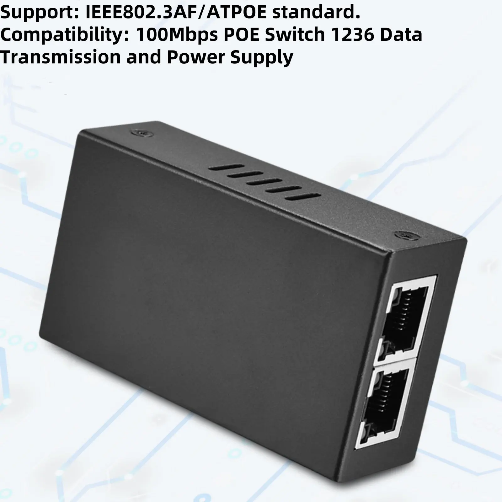 

2 Port PoE Extender, 1 PoE In 2 PoE Out 100Mbps Repeater, 90W IEEE802.3af/at, Metal Plug & Play Switch for IP Camera
