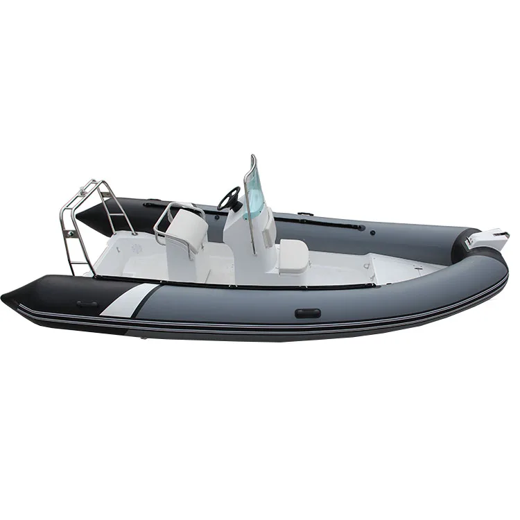 Good Quality 18ft 5.4m Gray 540 Deep V Bottom Hull Pvc Hypalon Air Tube Rowing Rigid Inflatable Fiberglass Rib Boat