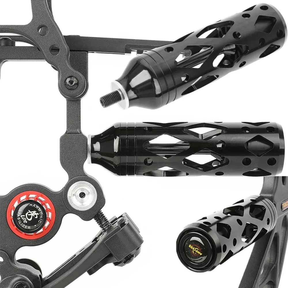 5.5 Inch Aluminum Alloy Hollow Riser Stabilizer Balance Bar Shock Absorber for Compound Recurve Bow Hunting Target Shooting