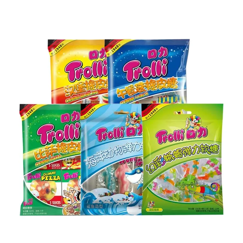 1 pak Trolli Gummi-vorm Snoep 2,4/2,72/3,53/3,71/3,81 oz (68/77/100/105/108 g)