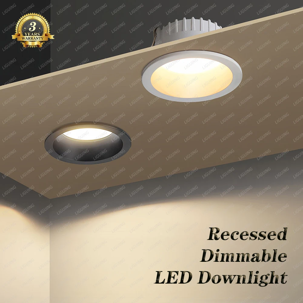 

LED Recessed Ceiling Light Dimmable Downlight Embedded Spot Light for Home Office Commercial Lighting Indoor Kitchen Living Room