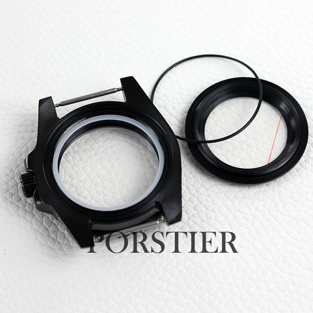 40mm NH35 Watch Case Black PVD for Yacht-master NH35 NH36 movement 28.5mm Dial Sapphire Glass Stainless steel SUB GMT Watch Case image 5