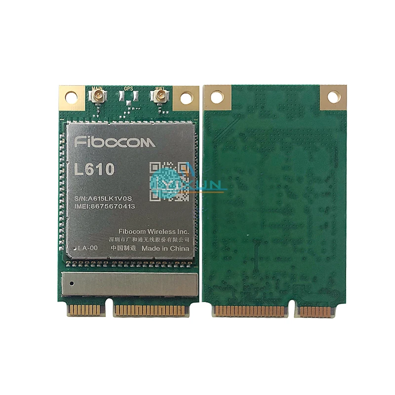 Fibocom L610 L610-EU LTE Cat1 mini pcie module Europe LTE-FDD band B1/B3/B7/B8/B20/B28 GSM 900/1800MHz main wifi antenna