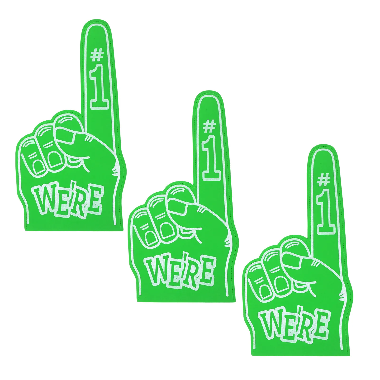 3Pcs Sports Fan Foam Fingers Number 1 Eva Cheerleading Hand Props Oversized Team Spirit Cheer Prop for Football Baseball Soccer