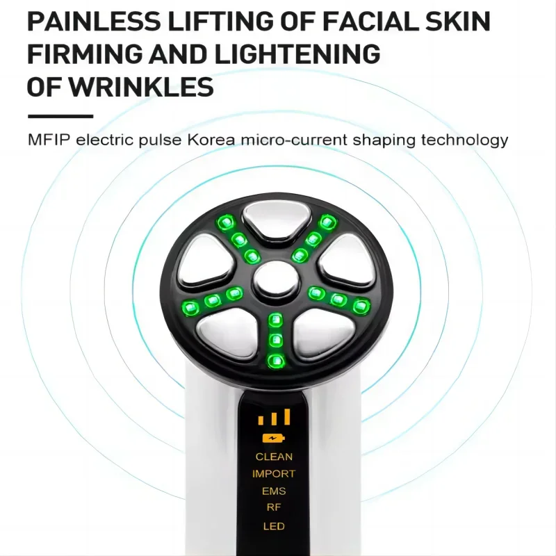 Microcurrent Facial อุปกรณ์ LED Light Photon Face Lifting Machine คอกระชับผิวนวดการสั่นสะเทือน Rejuvenation Beauty TOOL