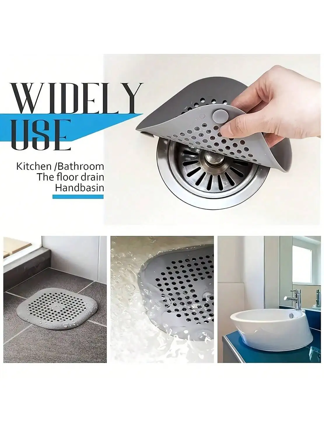 

1pcs/Silicone Sink Strainer, Kitchen Drain Hair Catcher, Foldable Sink Filter for Bathroom & Kitchen