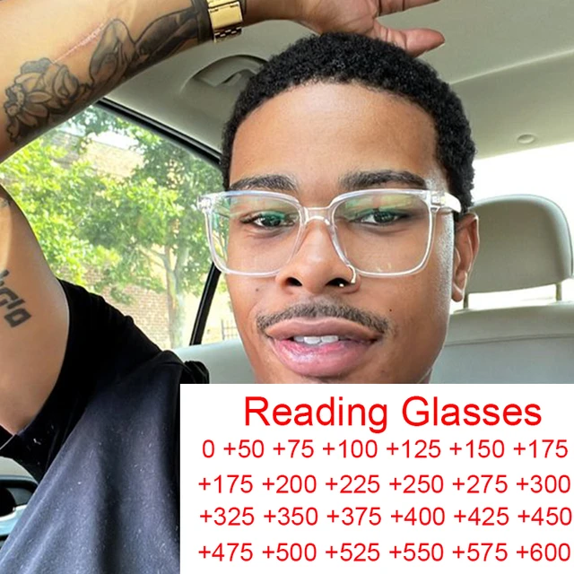 Square Transparent Men s Reading Glasses Vintage Frames Computer Blue Light Blocking TR90 Male Presbyopic Eyeglasses Leesbril 2 AliExpress