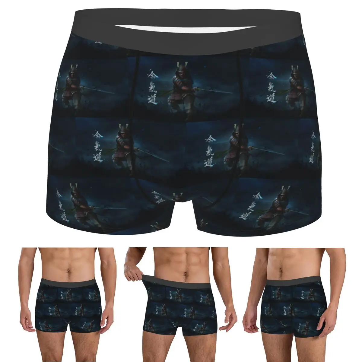 Boxer Underpants Shorts Samurai Spirits Panties Men Ventilate Underwear for Homme Man Boyfriend Gift