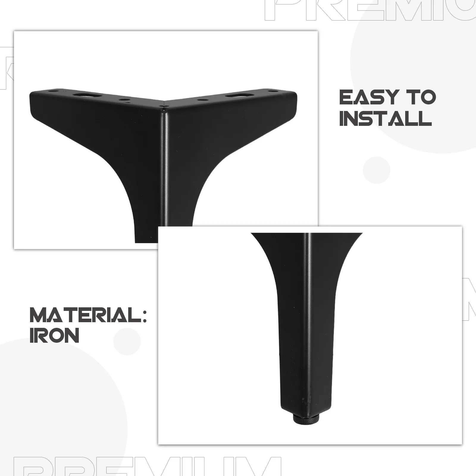 Metal Triangle Furniture Legs 2Pcs Stable Replacement Feet for Sofa Cabinet Coffee Table Dresser Chair