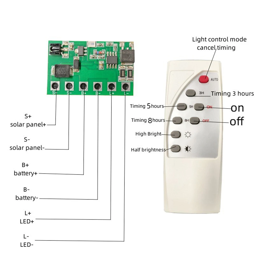 1 Pc 6.4V 7.4V 11.1V 12V Solar Light Driver Control Board Solar Street Light Circuit Board With Remote Control Long Light Timer