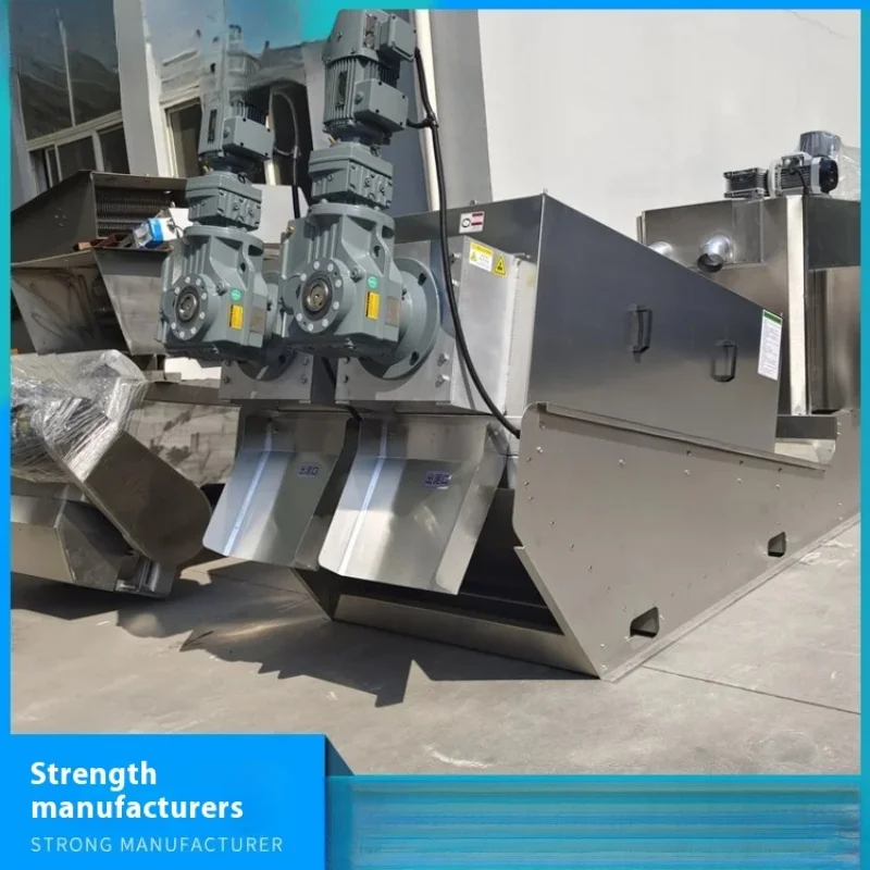 Automatic Solid Waste Water Sludge Dewatering Screw Filter Press Multi-Plate Sludge Dewatering Treatment High Cake Solids Sludge
