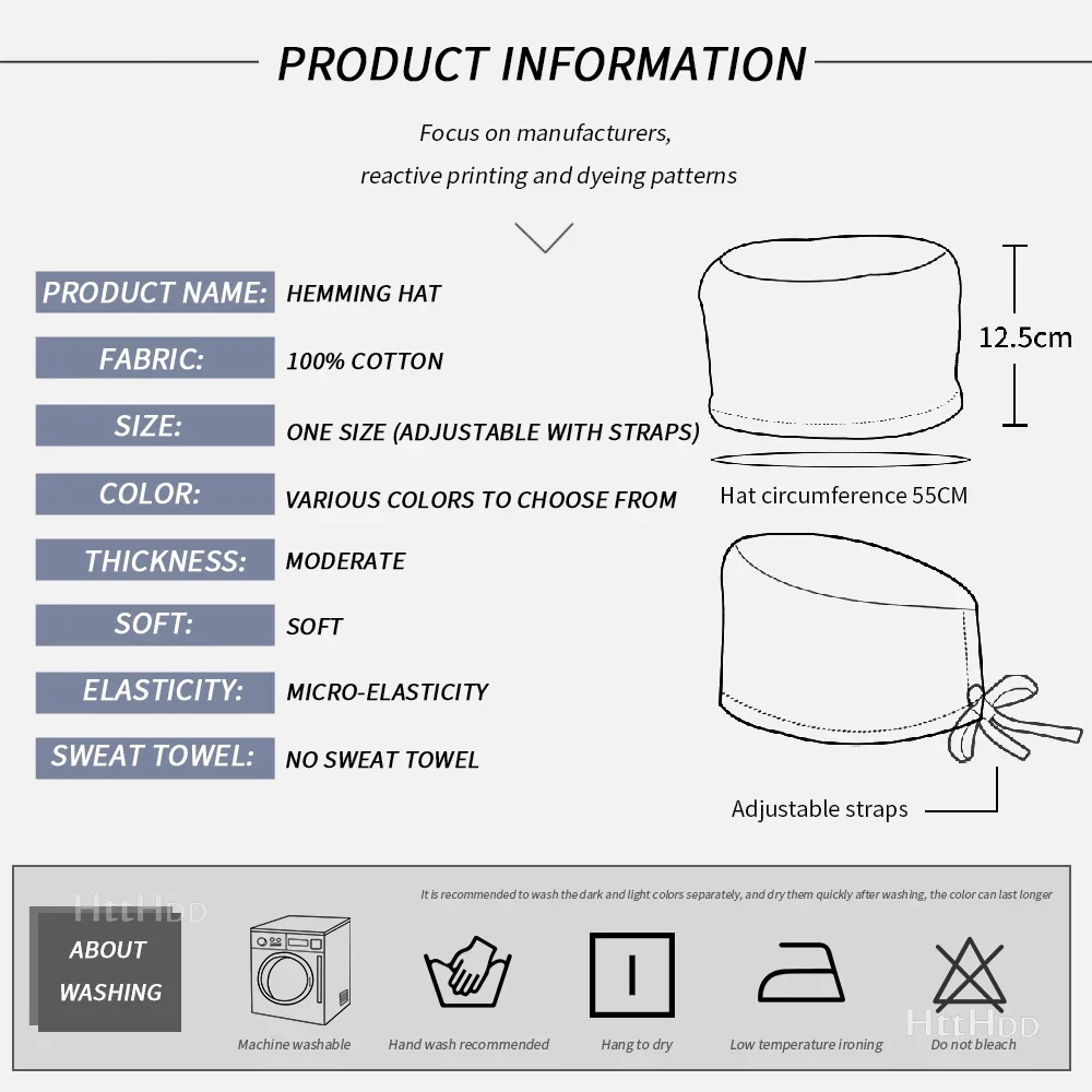 男性用プリントのコットンキャップ,スカルプリントの外科用帽子,スクラブワークキャップ,美容院,ナースアクセサリー,卸売