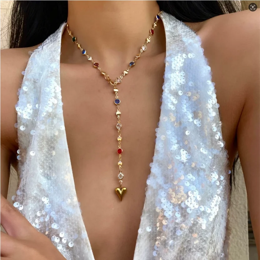 Vintage Alien Irregular Imitation Baroque Pearl Pendant Necklace for Women,New Trend Green Black Crystal Bead Long Chain Charm Jewelry for Daily Dating Party Holiday Gift Accessories