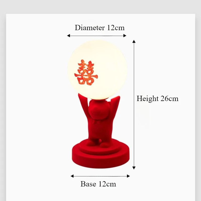 Agradável lâmpada de mesa recarregável sala de casamento lâmpada de cabeceira casa luminária decoração