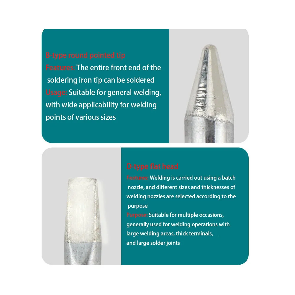 1/5Pcs 80W 100W 150W External Heat Universal Standard Soldering Iron Tip High Power Lead-Free Replacement Solder Head