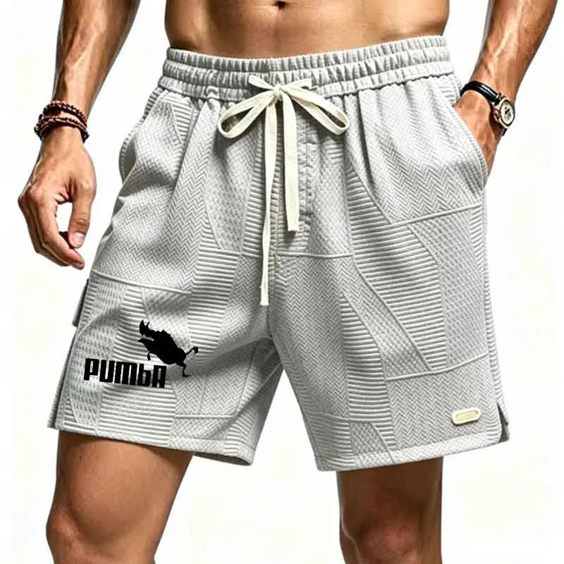 New Men's Shorts Jacquard fabric Breathable Mid-Length Sports Running Shorts Casual Loose Drawstring Streetwear Pant Home pants