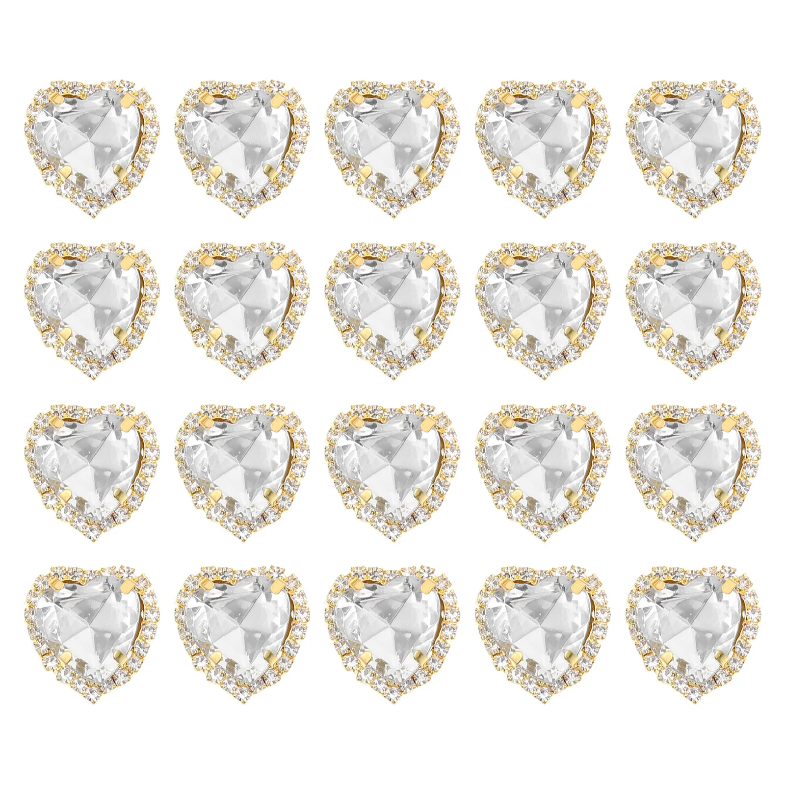 

20pcs Glass Rhinestone Sewing Diy Drill Accessories Claw Costume Decor Dress Bag Sew On Charms Premium Durable Lightweight
