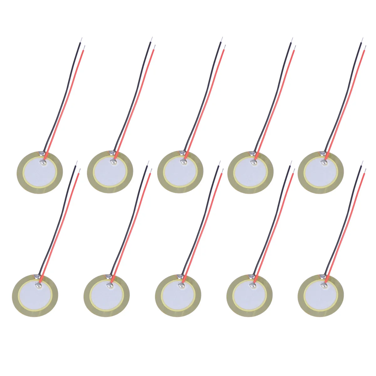 

10PCS 20mm Piezo Disc Diaphragm Elements Buzzer Copper Sheet Piezoelectric Ceramic Chips with Leadwires