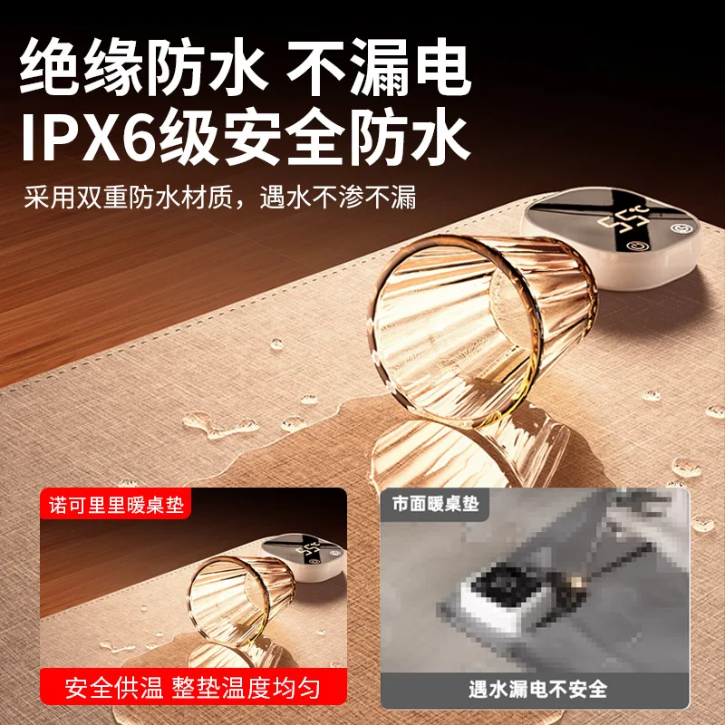 USB Heated Desk Mat with 3 Level Constant Temperature and Digital Touch Display, Waterproof Warm Mouse Pad for Cold Office