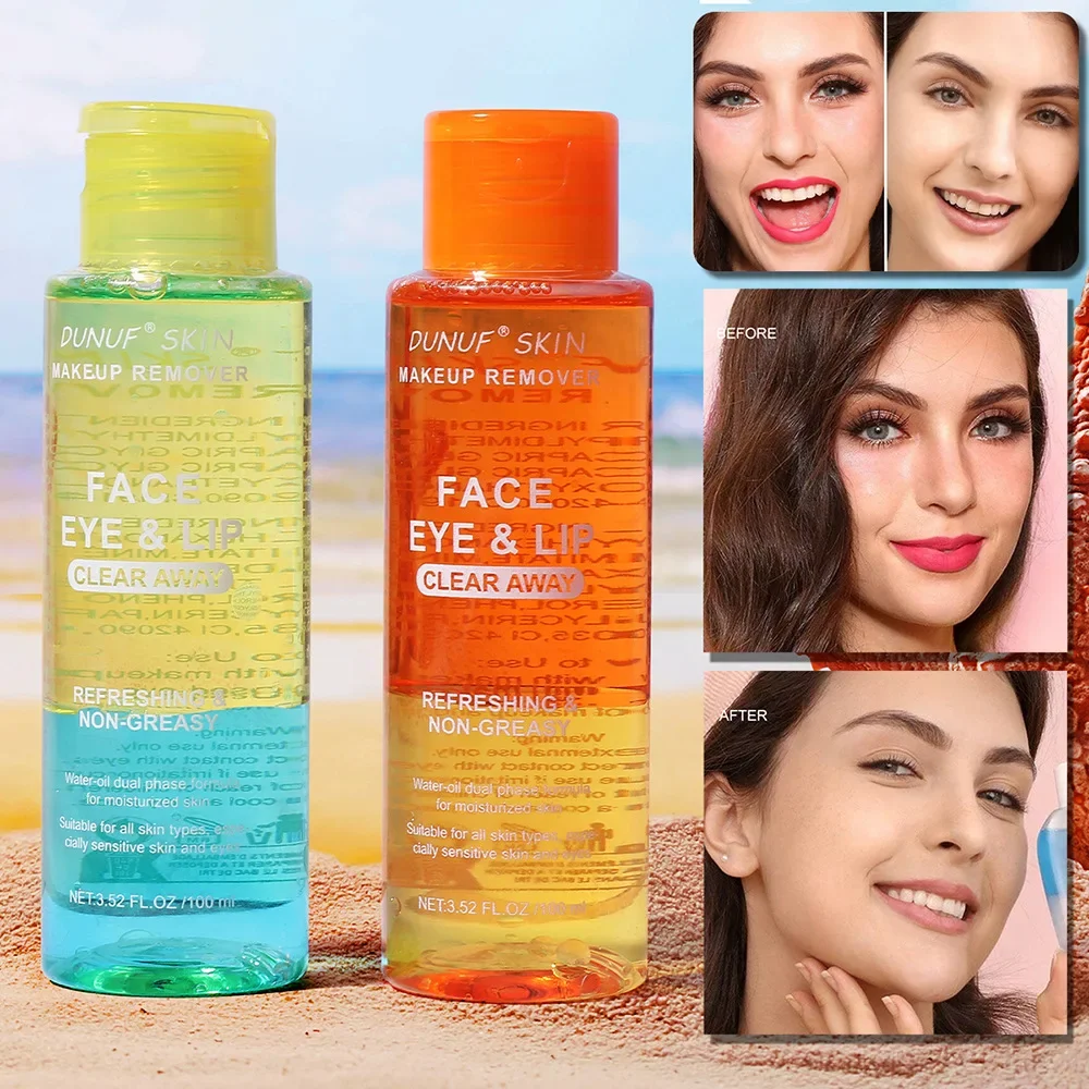 DUNUF 100ML Makeup Remover 3-in-1 Cleansing Oil Water-Oil Dual Phase Deep Clean Moisturize Oil Control Not Greasy