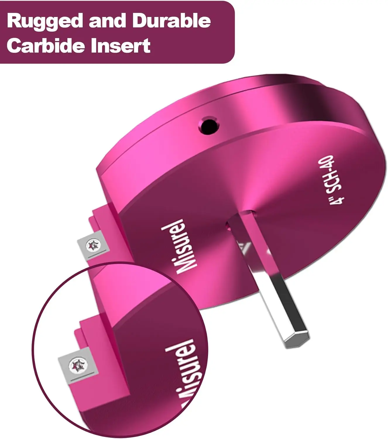 Kit de reamer de tubo de PVC de 9 peças com 1/2 polegadas, 3/4 polegadas, 1 polegada, 1-1/4 polegadas, 1-1/2 polegadas, 2 polegadas, 2-1/2 polegadas, 3 polegadas, 4 polegadas, 2 inserções de carboneto