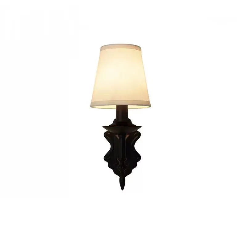 American Fabric Wall Light Living Room Hotel Study TV Background Bedside Lamps Bedroom Corridor Aisle Wall Sconce