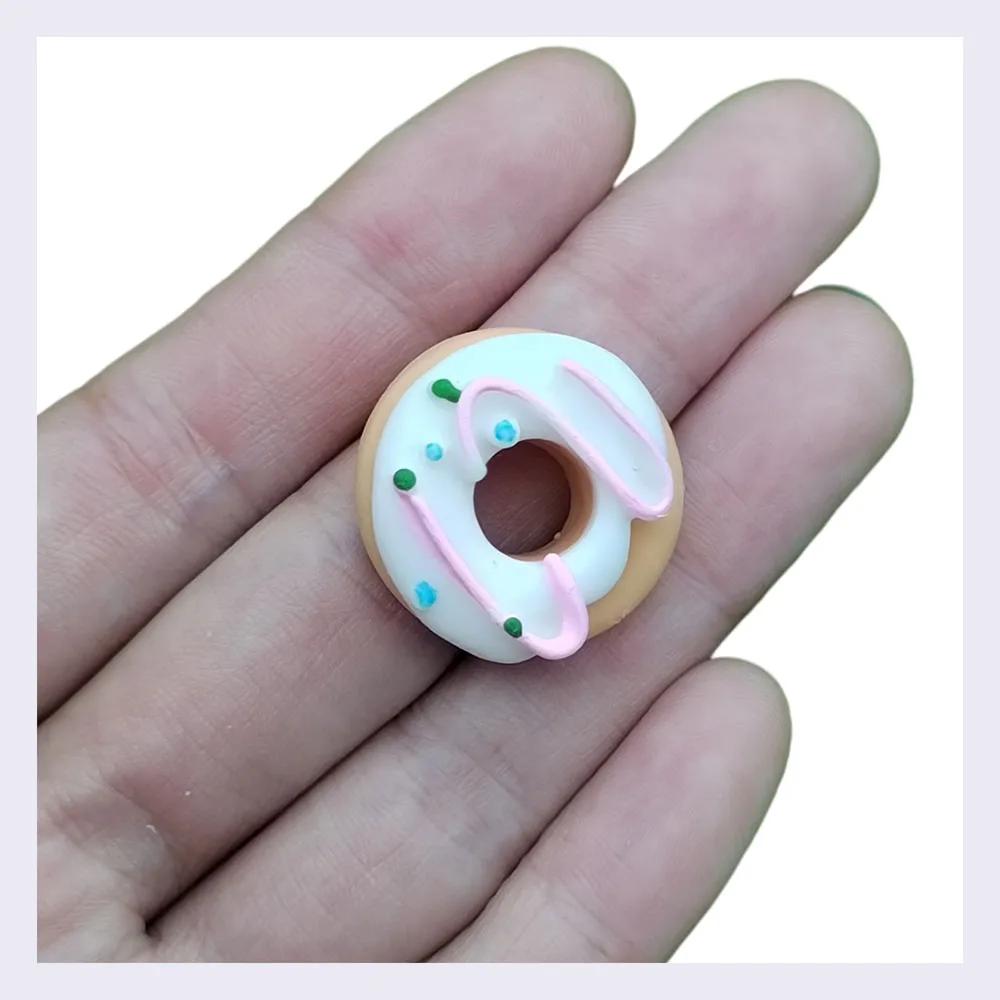 10/20/50Pcs Mini Sweet Donut FlatBack Resin Cabochons Food Scrapbooking DIY Nail Art Decor Slime Filler Accessories 22mm