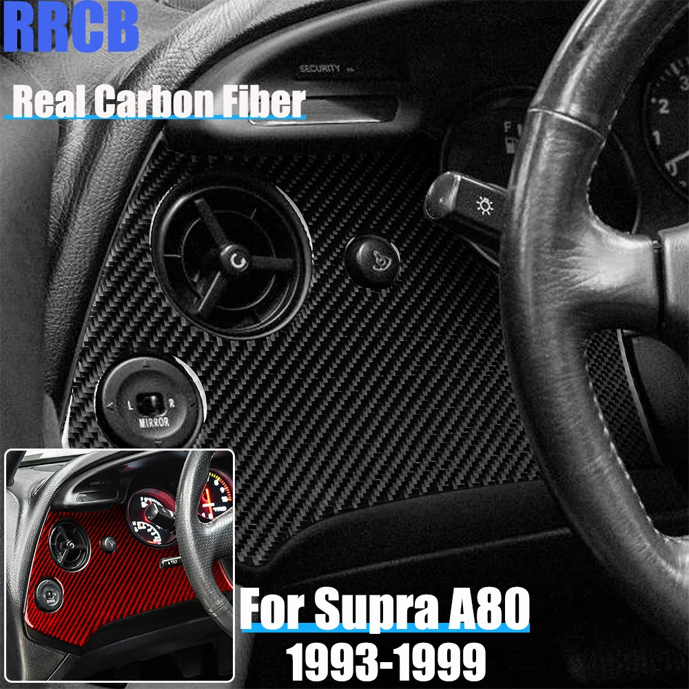 

Real Carbon Fiber Car Accessories Driver Trim Soft Cover Sticker For Toyota Supra MK4 JZA80/A80 1993 1994 1995 1996 1997 1998 99