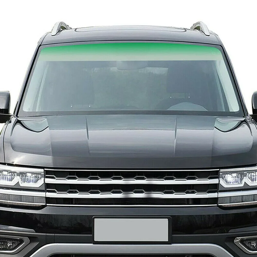 150cm Green Sun Visor Strip Tint Film Car Front Windshield UV Shade Accessories PVC 20CMx150CM For All Models Trim Parts