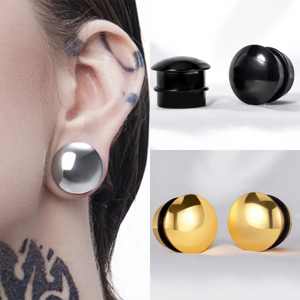 

Doearko 2PCS Basic Classic Ear Gauges Plugs Tunnels 316 Stainless Steel Piercing Women Body Jewelry Expander Stretchers Studs