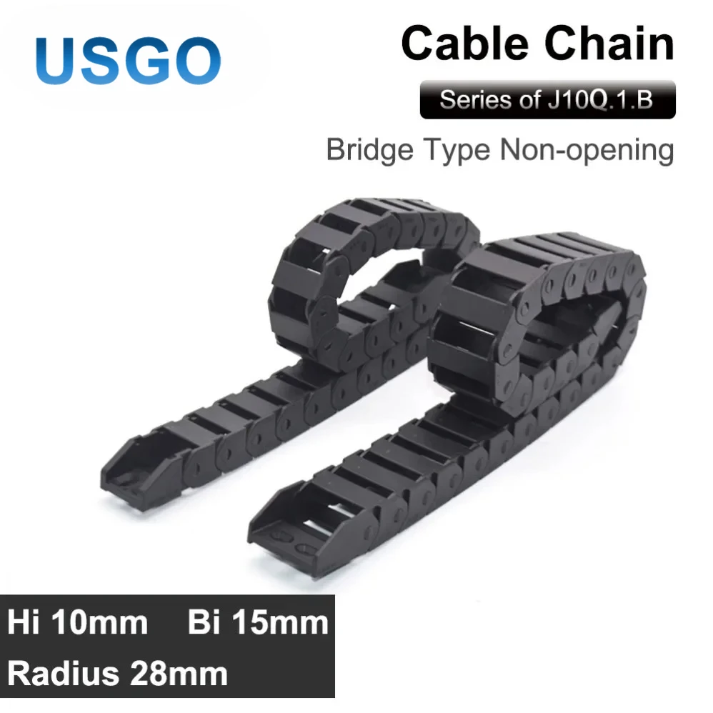 USGO Transmission Cable Chain 10*10 10*15 10*20 Mm 1M Non Snap-Open Plastic Towline Transmission Drag Chain Machine