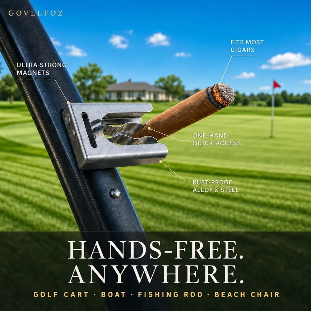 Portable Golf Magnetic Cigar Holder Ultimate Accessory Cigar Lovers Aluminum Cigar Clips For Golf Carts Beach Chairs Fishing Rod