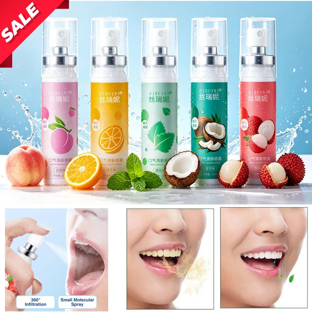 Fresh Breath Freshener Spray 20ml,Alcohol Free Non Irritating Long Lasting Mint Oral Care Mouth Freshener Portable Breath Spray