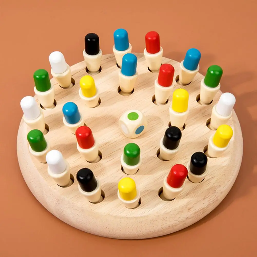 Wooden Puzzle Toys Montessori Educational Learning Color Sensory BeBe Memory Match Stick Chess Party Game Children Kids