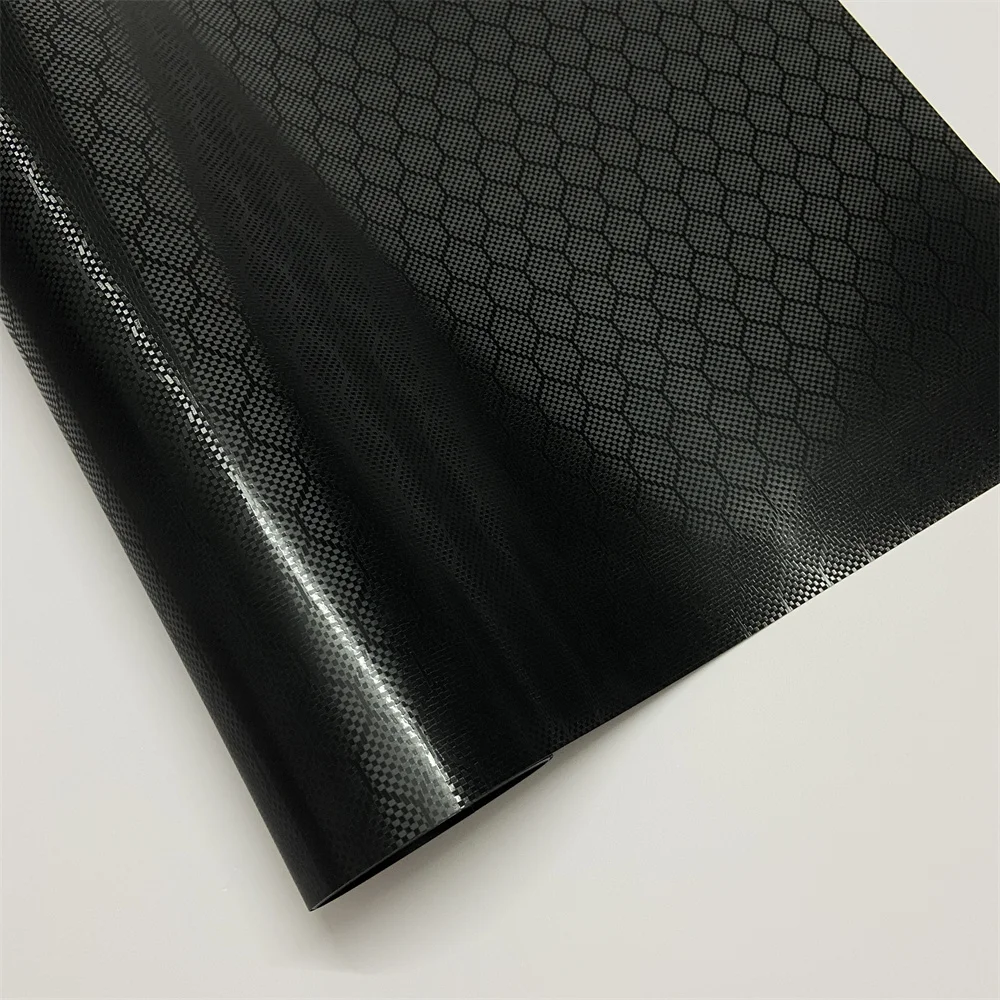 Black Diamond Hex Carbon Fiber Vinyl Wrap Film Stickers Air Free For Vehicle Motorcycle Wrapping Car Body Film