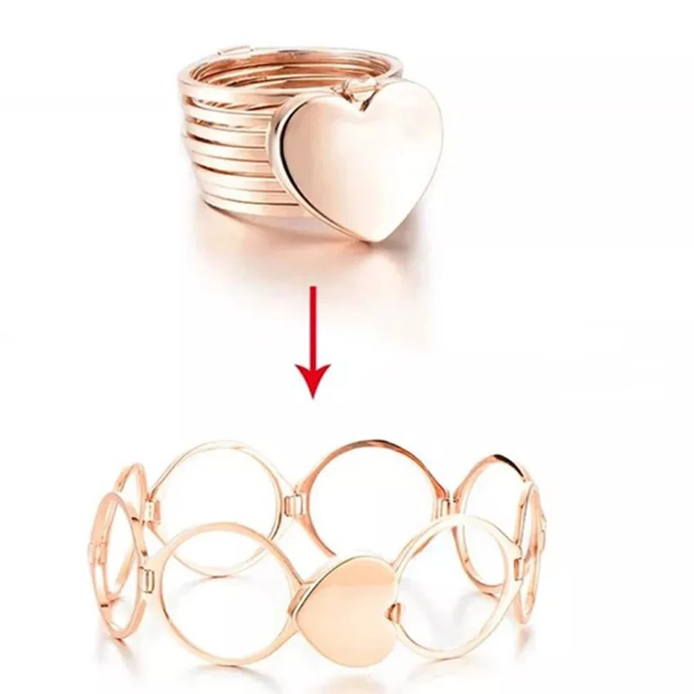 

Retractable Heart Shape Bracelet Women Adjustable Size Copper Material Lead Free Sensitive Skin Valentine Day Birthday Party