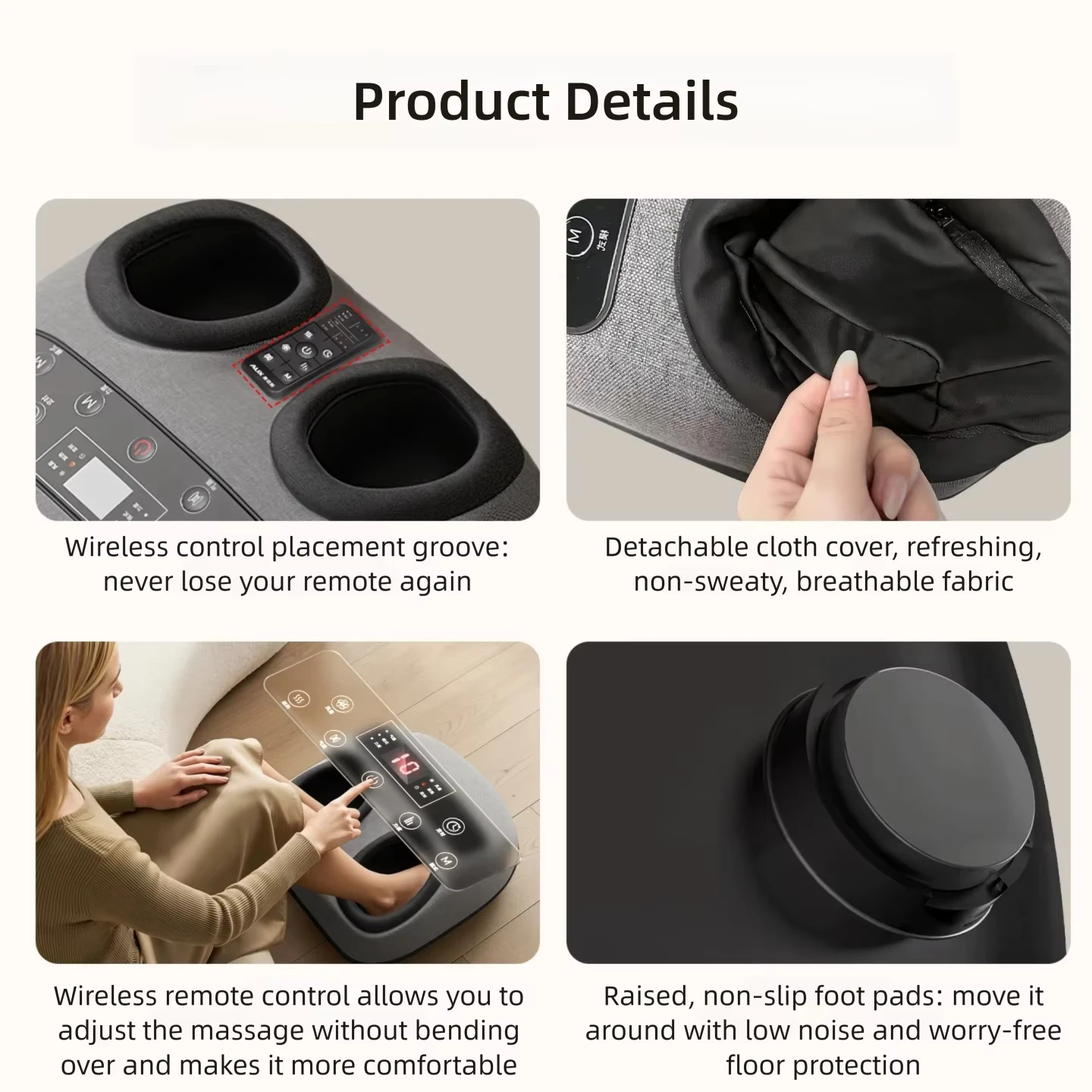 Electric Foot Massage Machine Deep Kneading with Compression for Muscle Relief Multi-Level Settings Home Use Foot Massager view 6